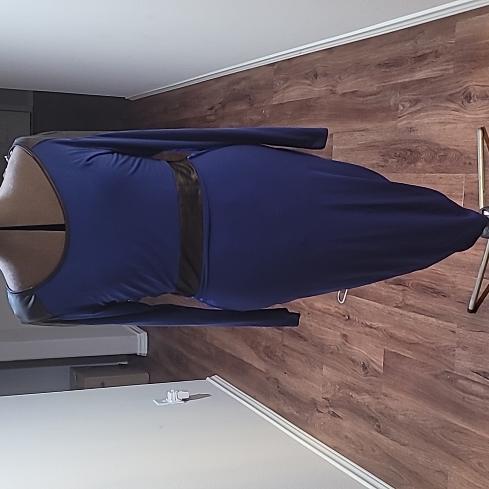 Black & Blue Bodycon pencil dress 2x